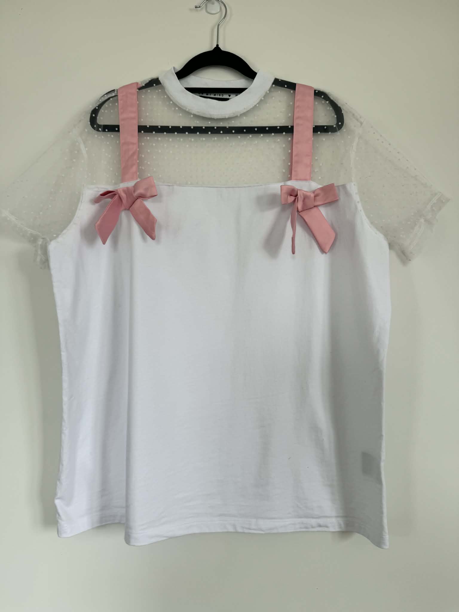 Lazy Oaf Tied Up Bow T-Shirt (Size S/M)