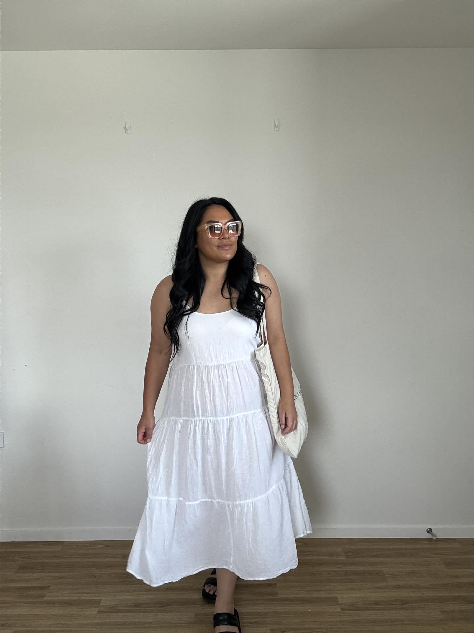 Love by Gap White Tiered Dress (Size 14)