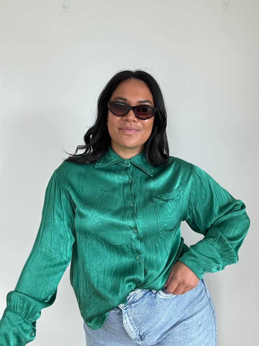 Charlie Holiday Satin Dress Shirt (Size 10 - 12)