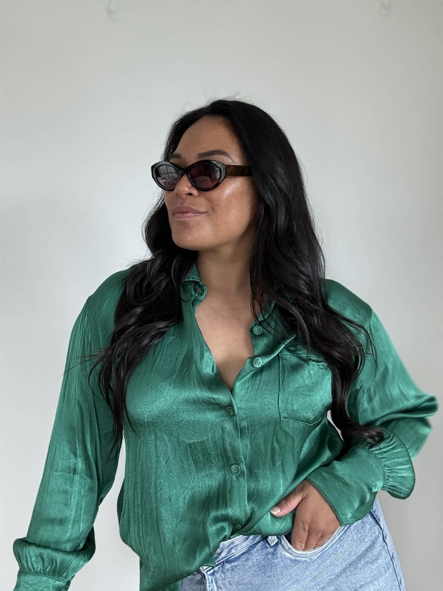 Charlie Holiday Satin Dress Shirt (Size 10 - 12)