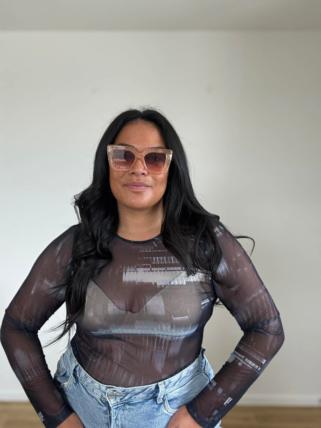 White Fox Mesh Crop (Size 14 - 16)