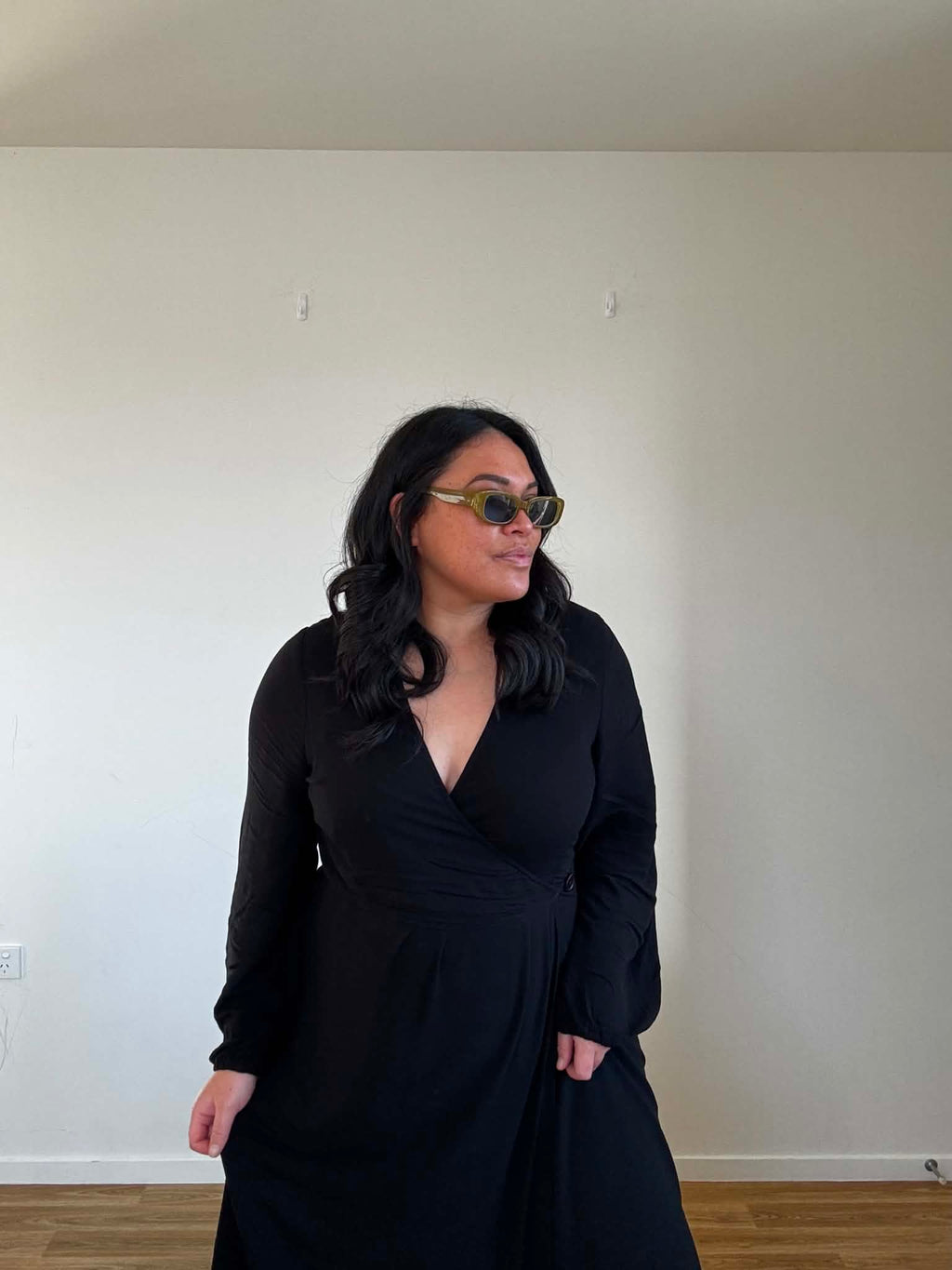 Stella & Gemma Black Wrap Dress (Size 16)