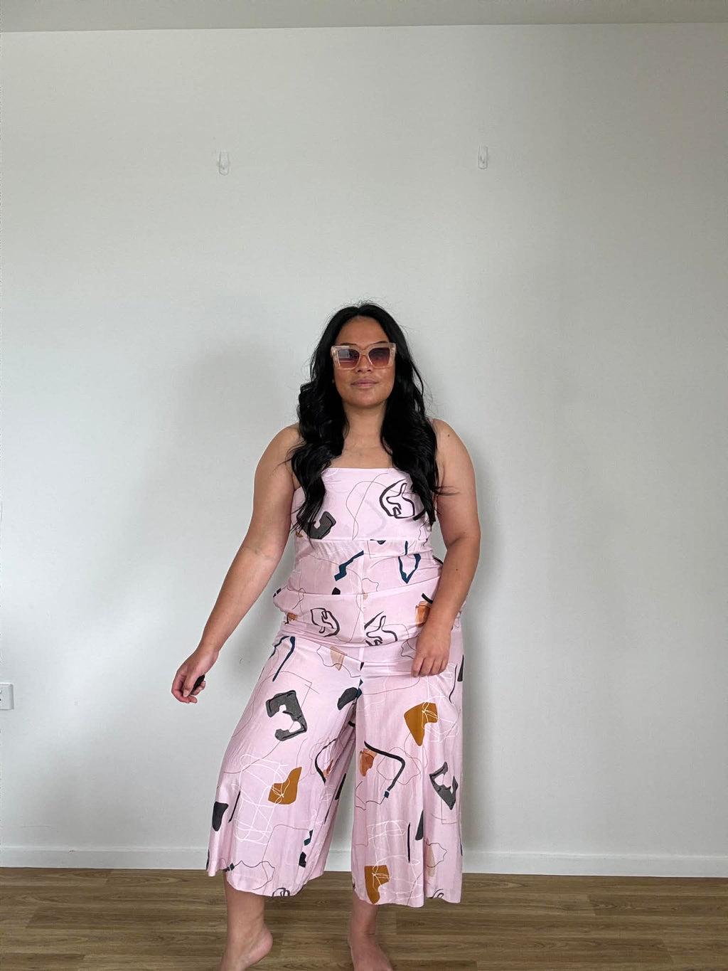 Nyne Mural Jumpsuit Pink (Size 14)