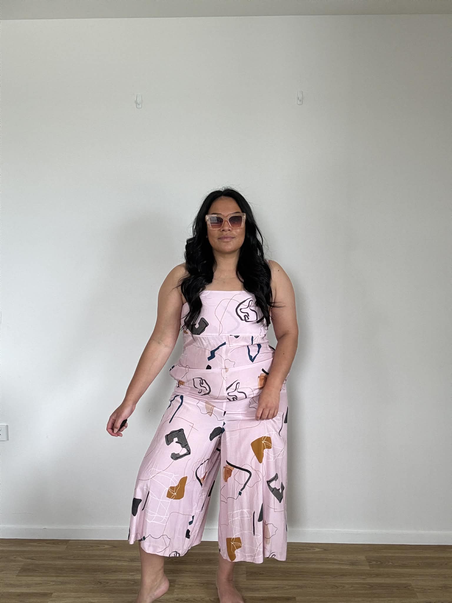 Nyne Mural Jumpsuit Pink (Size 14)