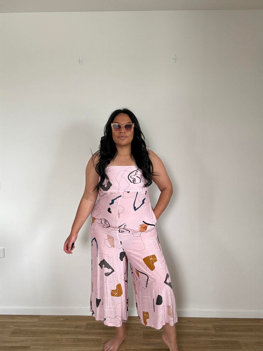 Nyne Mural Jumpsuit Pink (Size 14)