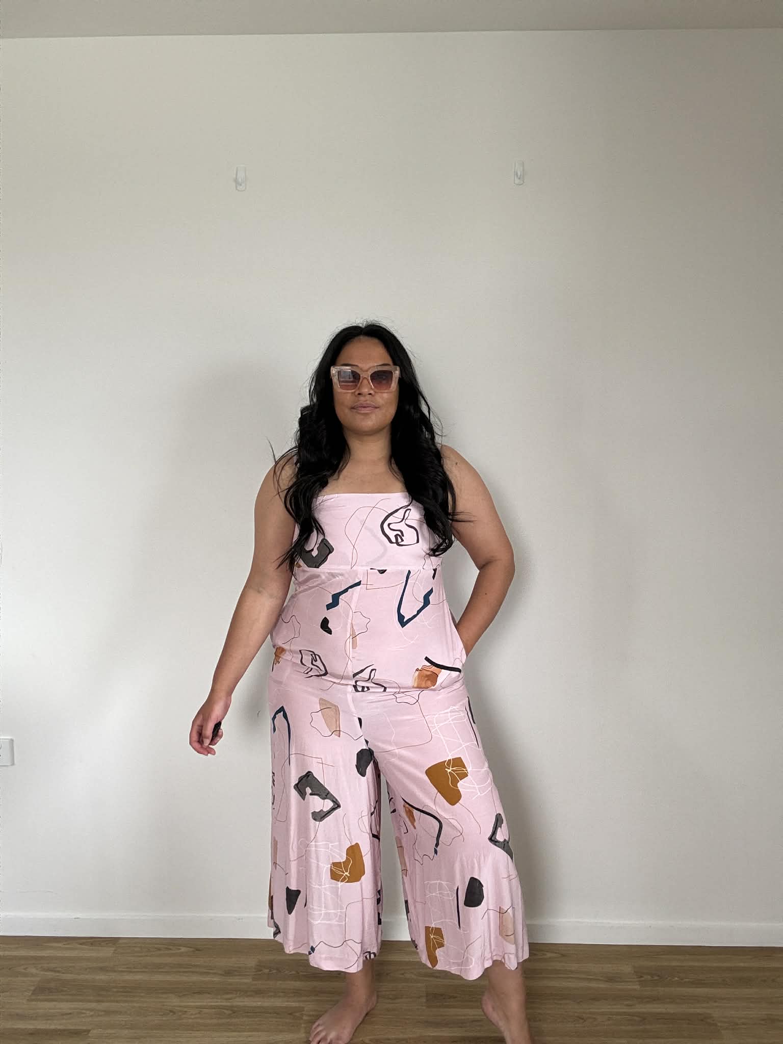 Nyne Mural Jumpsuit Pink (Size 14)