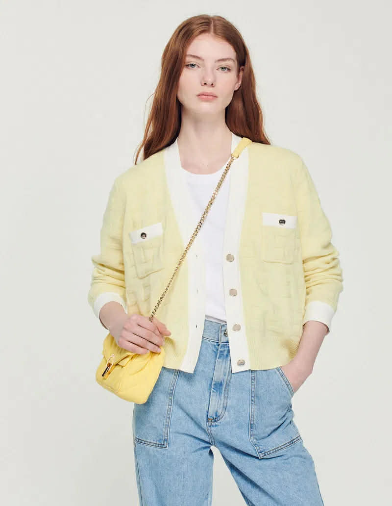 Sandro Butter Yellow Cardigan (Size 6 - 8) *