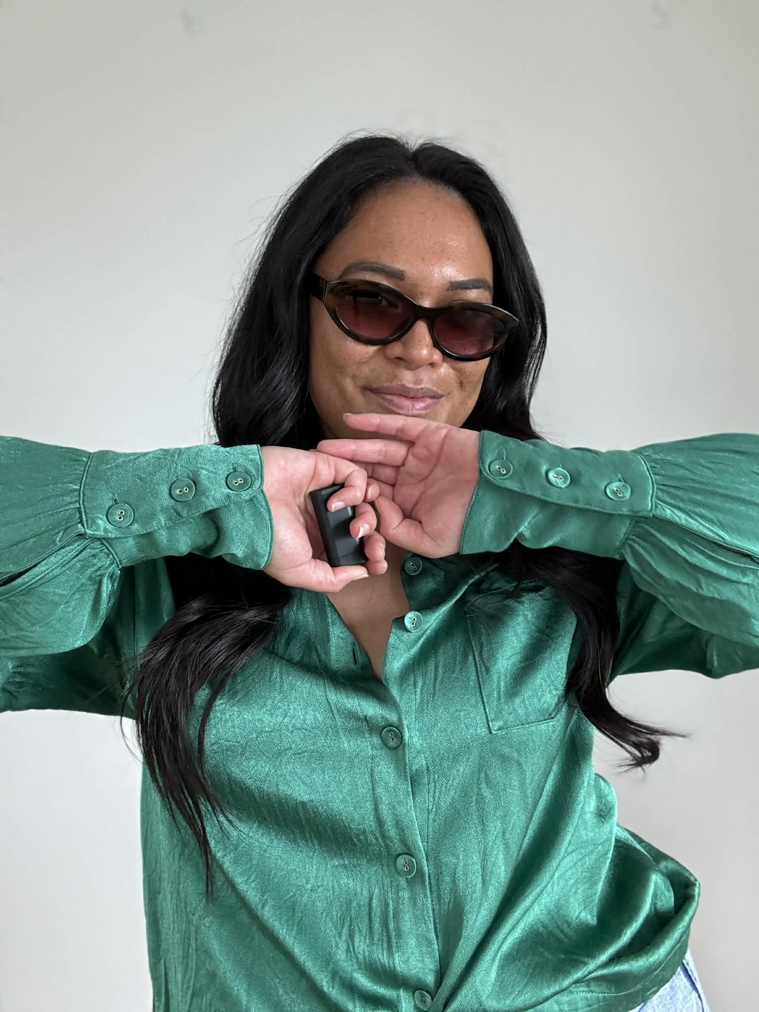 Charlie Holiday Satin Dress Shirt (Size 10 - 12)