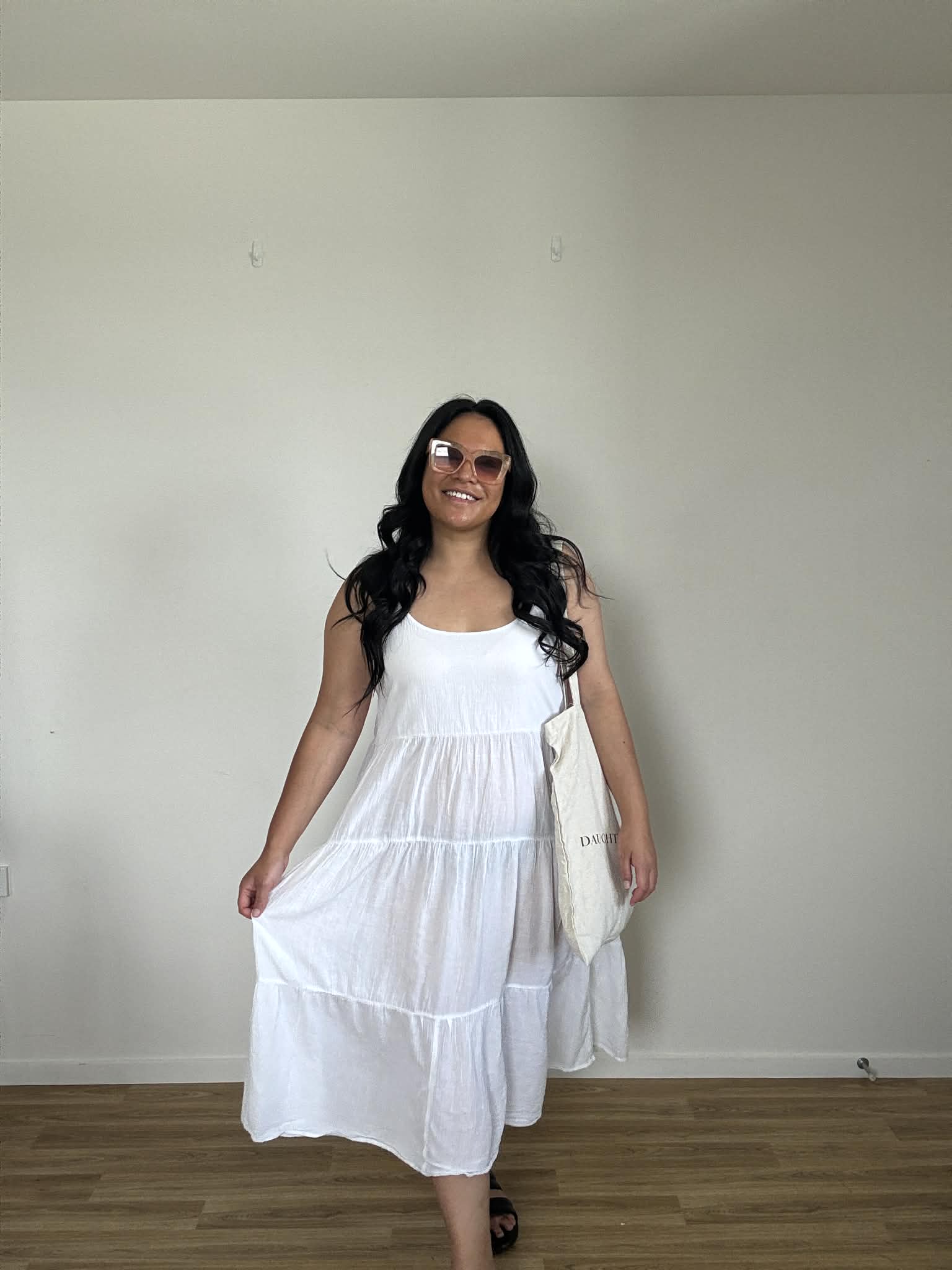 Love by Gap White Tiered Dress (Size 14)