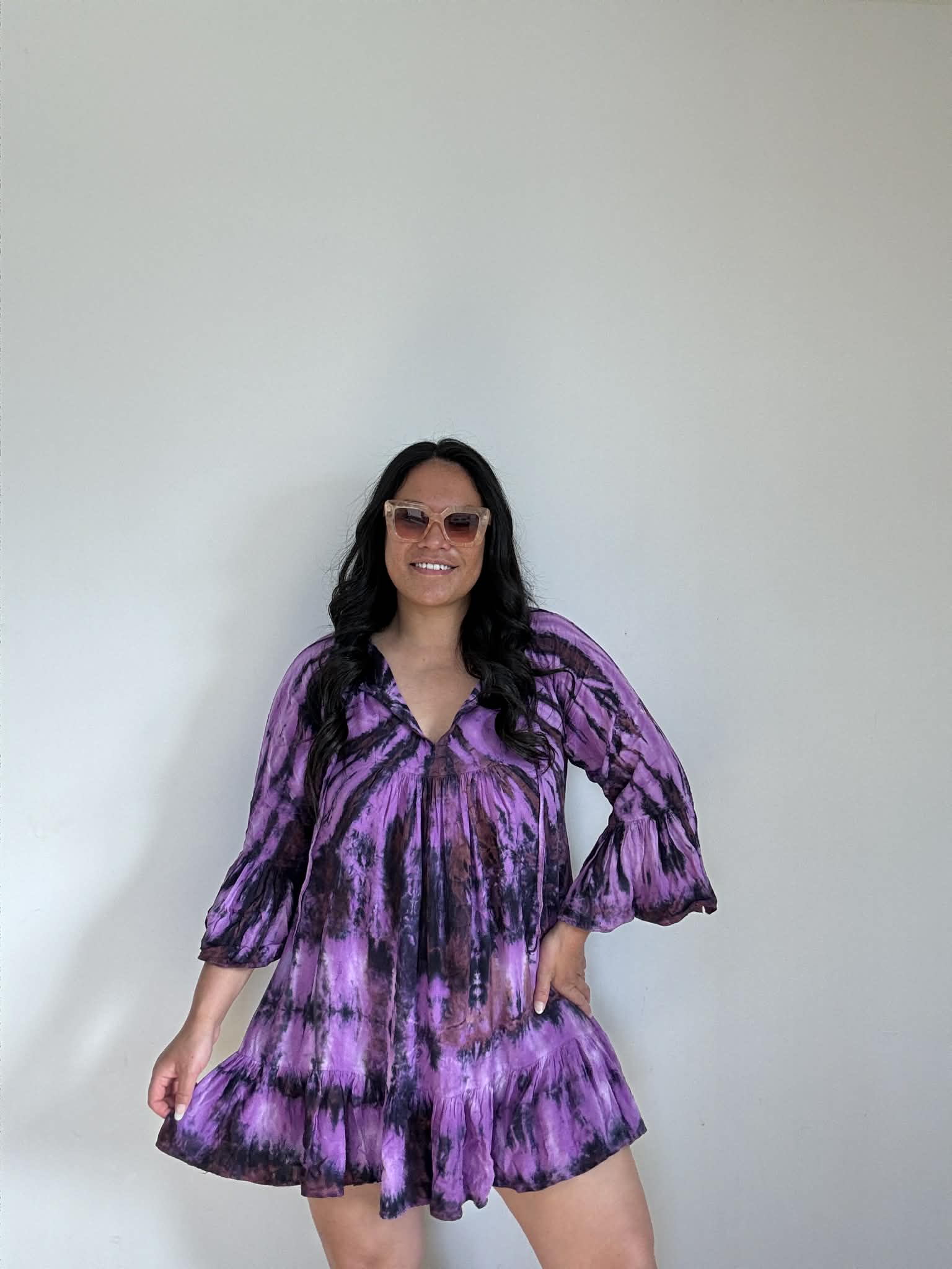 Purple Tye Dye Mini Dress (Size 12 - 14)