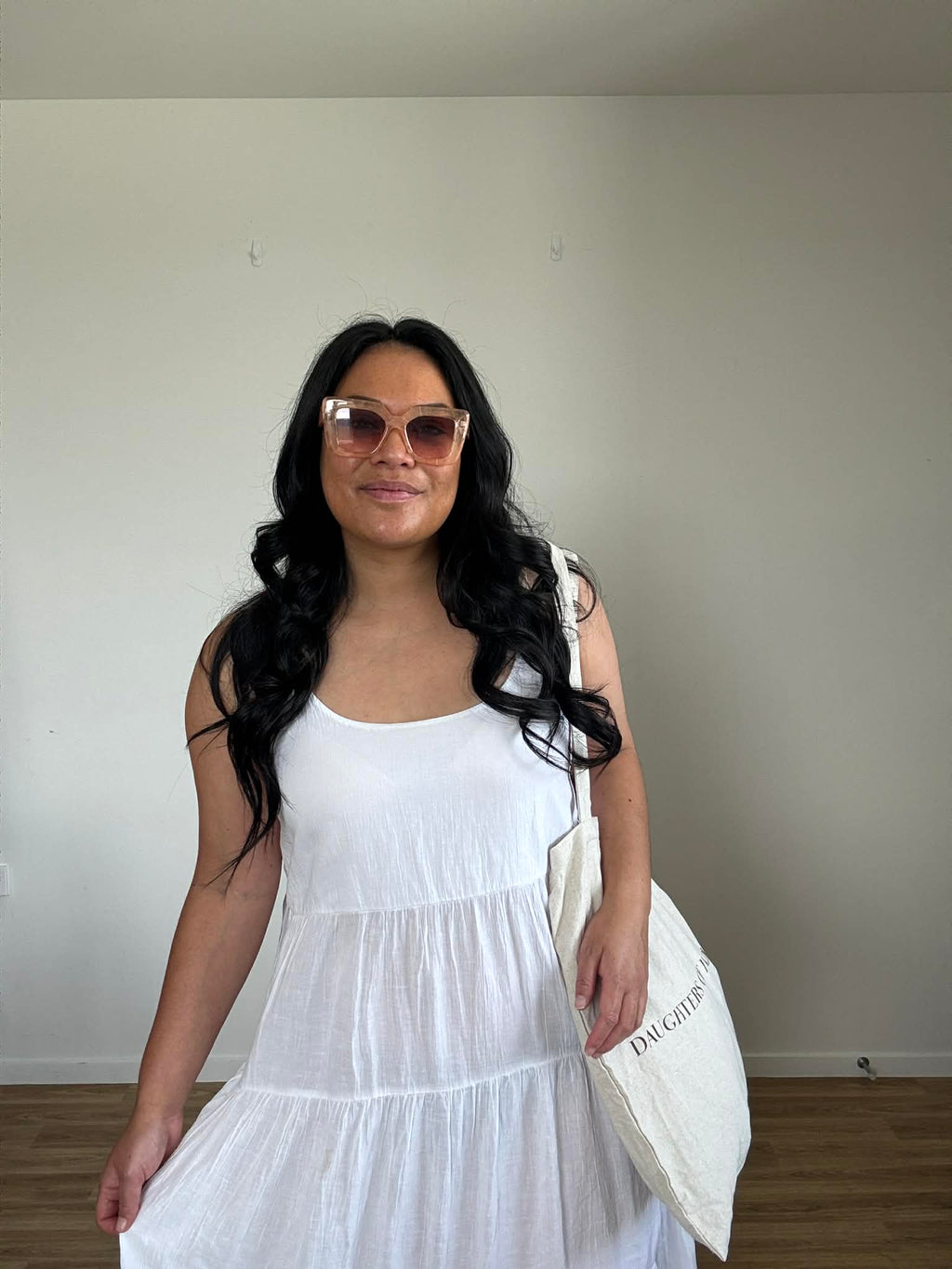 Love by Gap White Tiered Dress (Size 14)