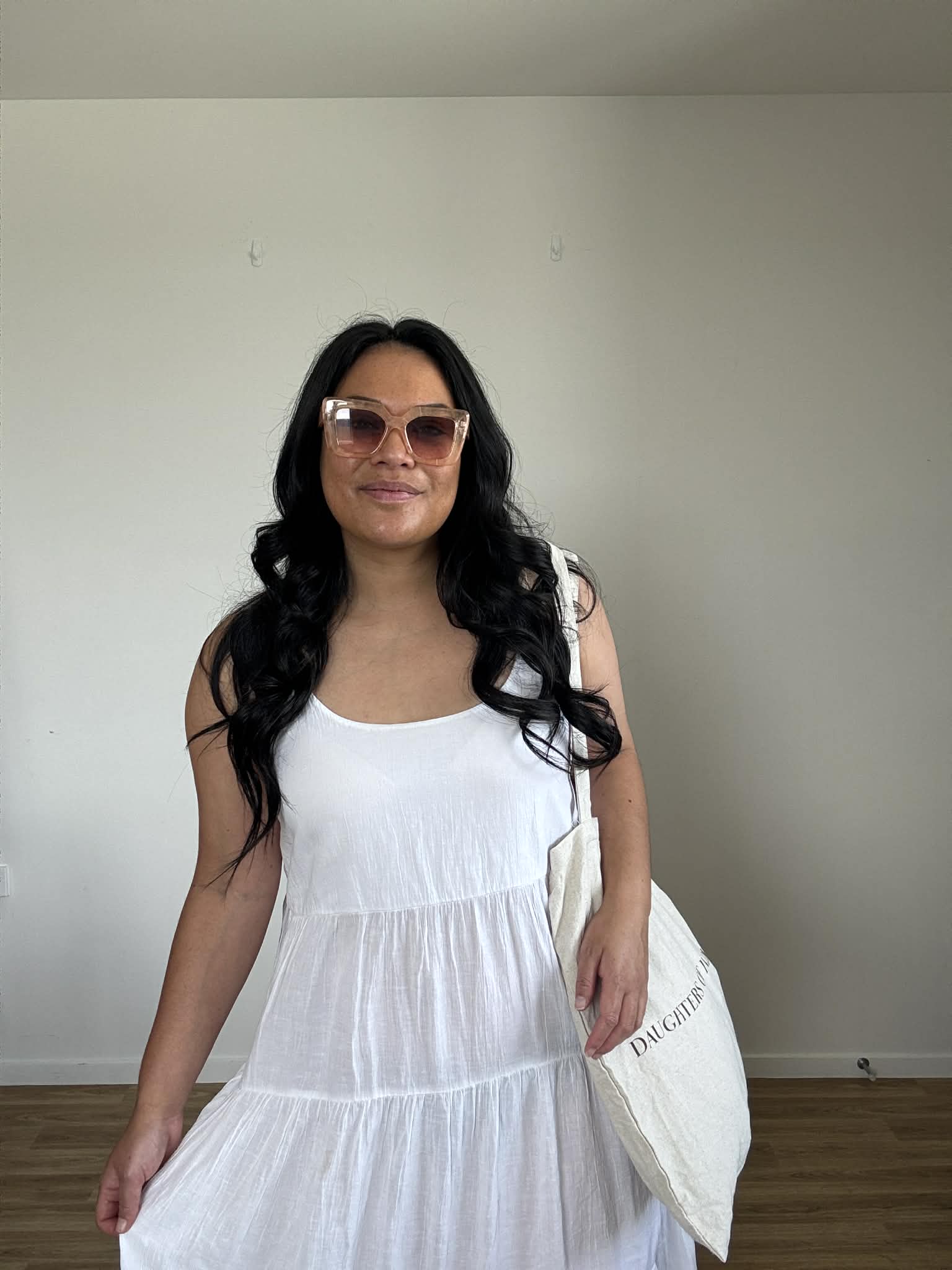 Love by Gap White Tiered Dress (Size 14)