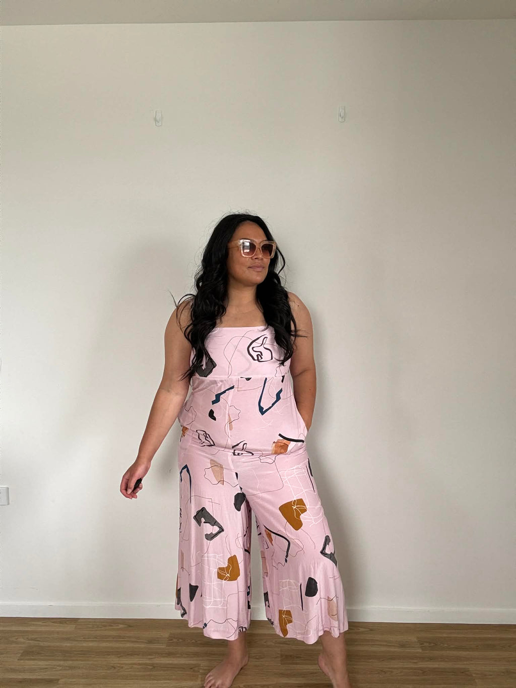 Nyne Mural Jumpsuit Pink (Size 14)