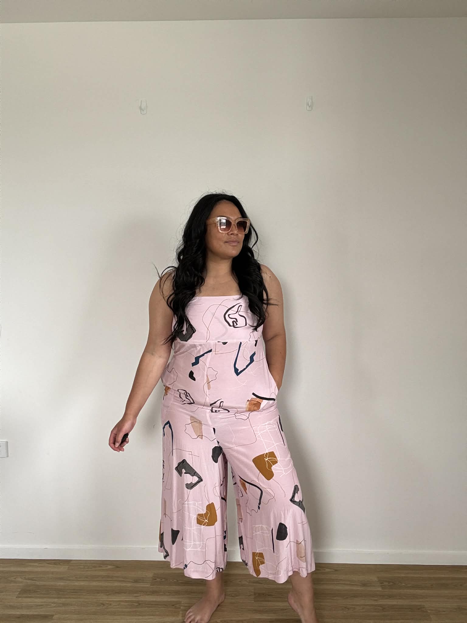 Nyne Mural Jumpsuit Pink (Size 14)
