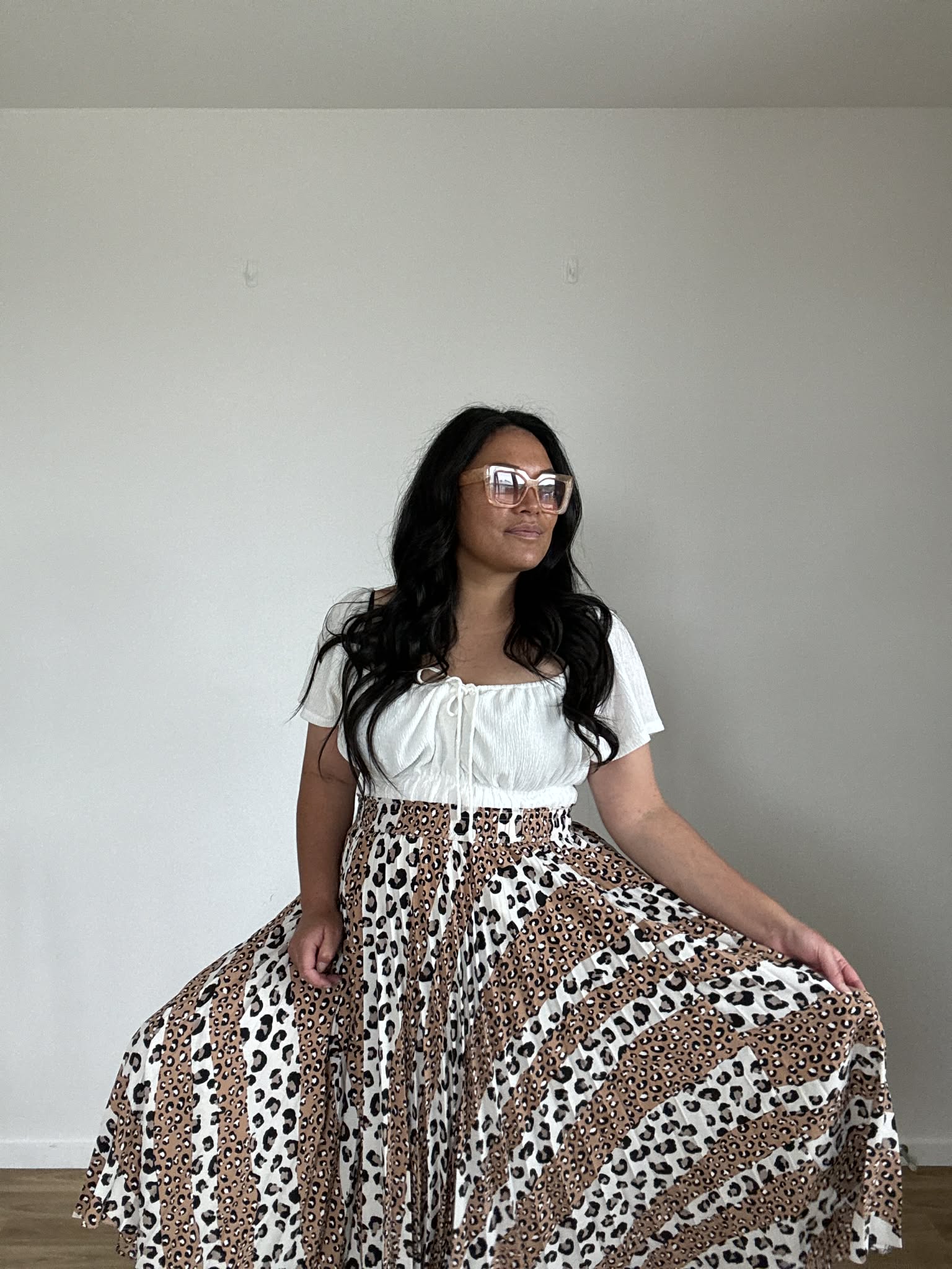 Portmans Animal Print Skirt (Size 16)