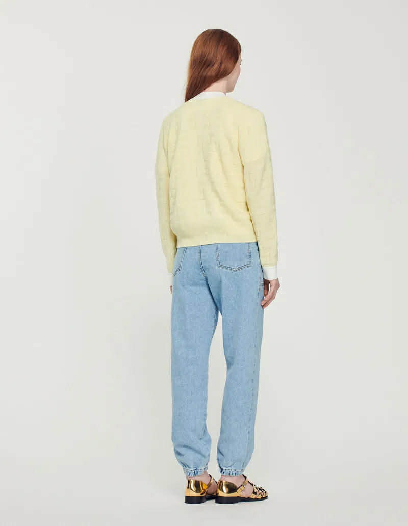 Sandro Butter Yellow Cardigan (Size 6 - 8) *