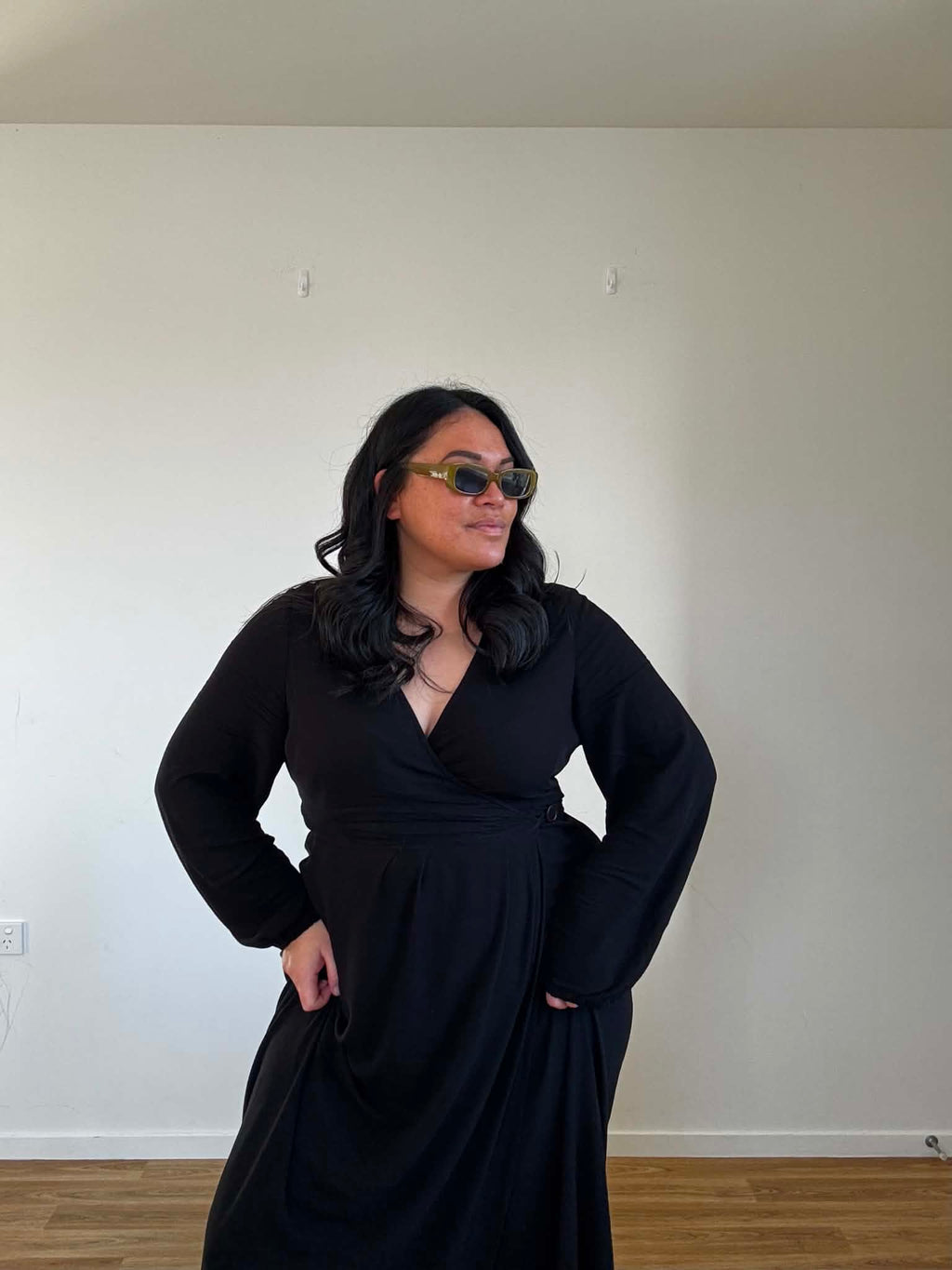 Stella & Gemma Black Wrap Dress (Size 16)
