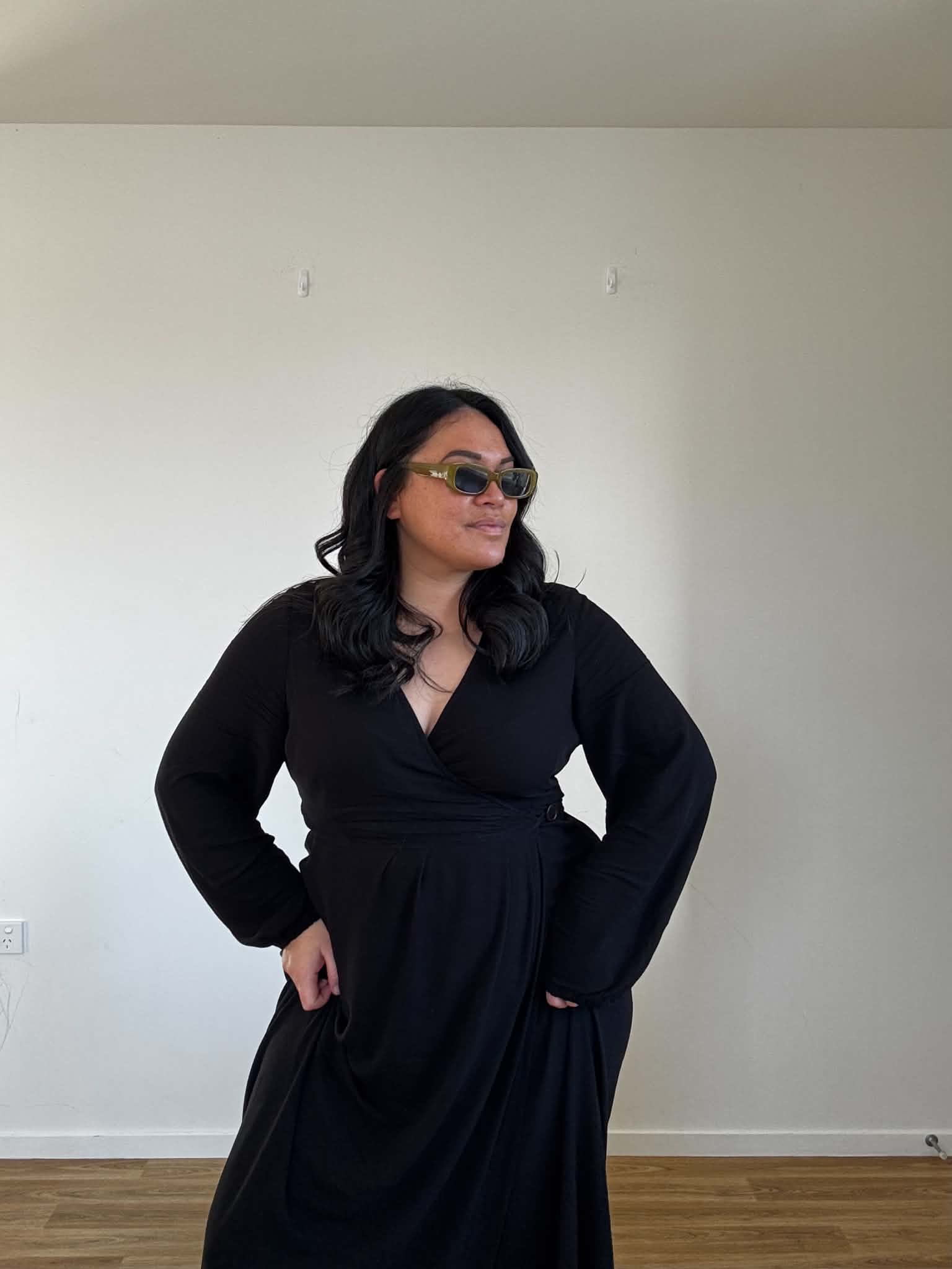 Stella & Gemma Black Wrap Dress (Size 16)