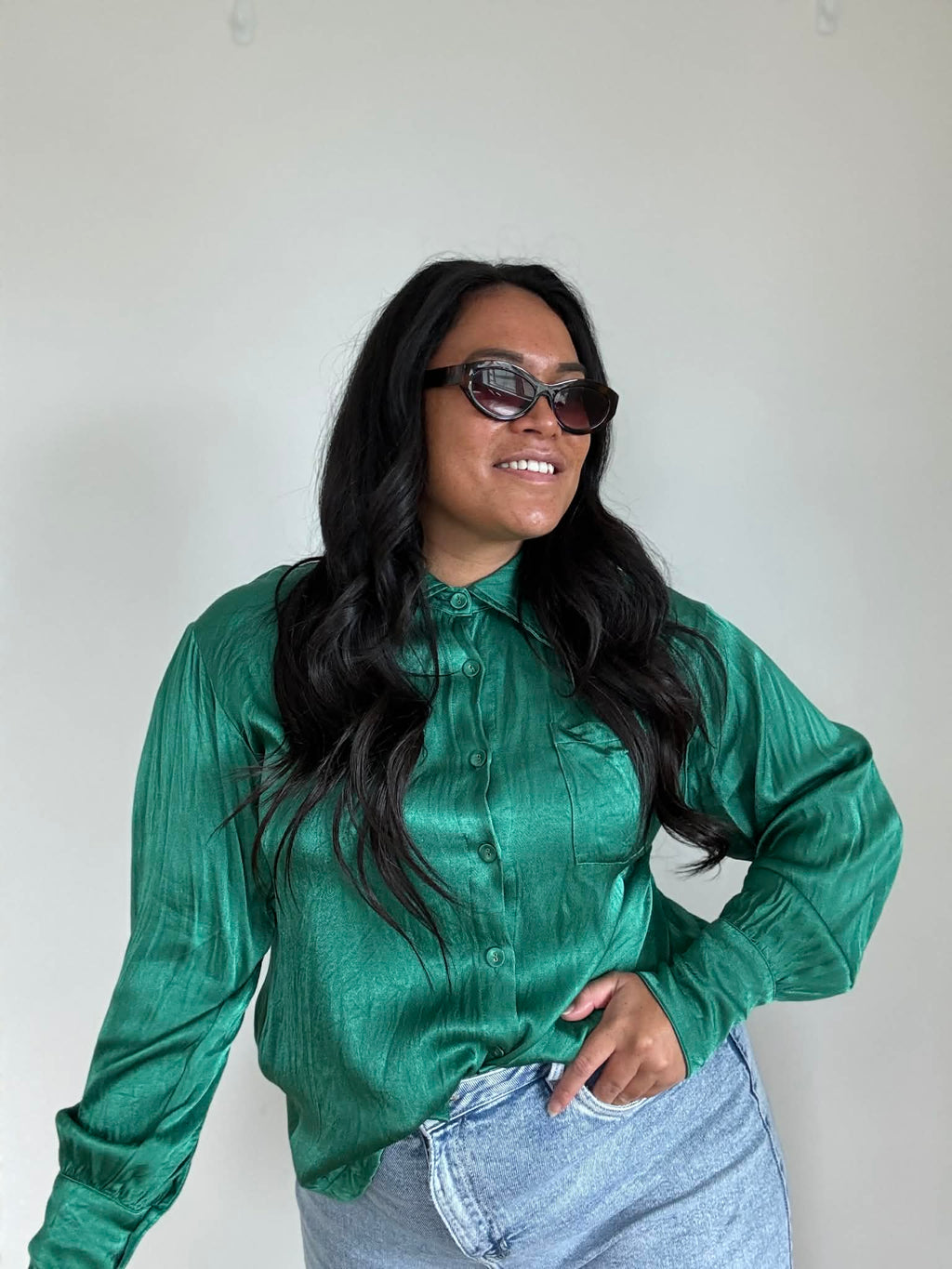 Charlie Holiday Satin Dress Shirt (Size 10 - 12)