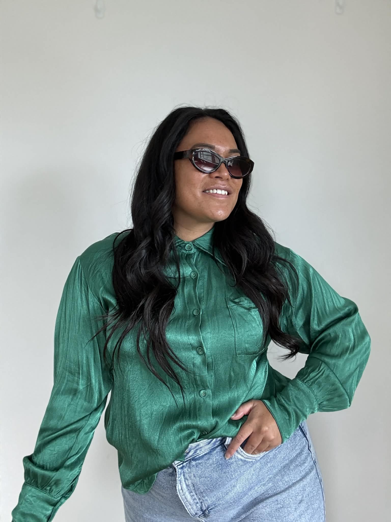 Charlie Holiday Satin Dress Shirt (Size 10 - 12)