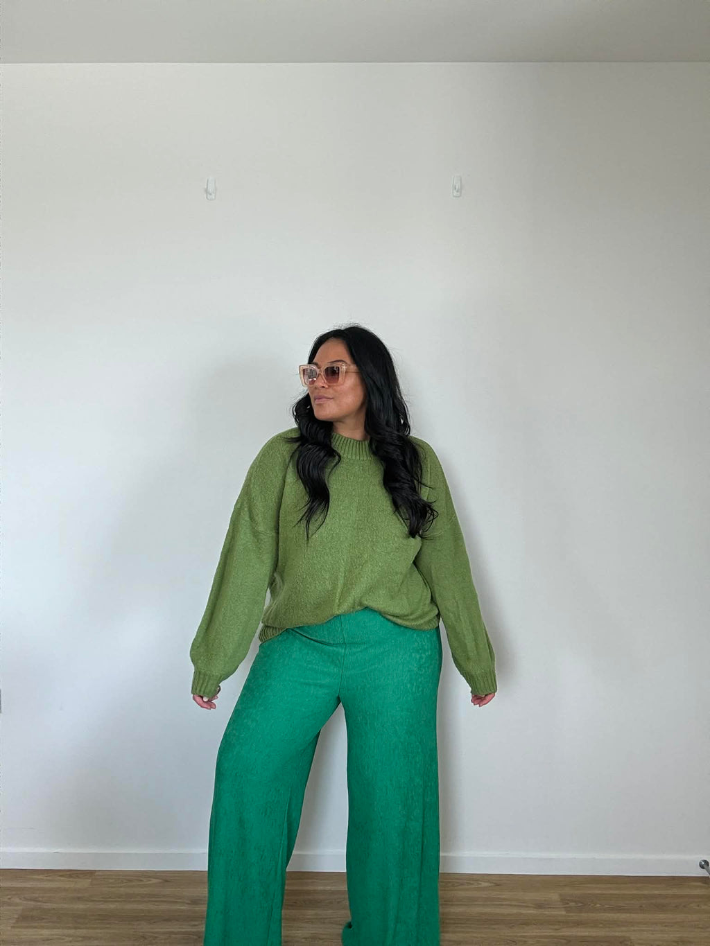 Dotti Wide Leg Pant Green (Size 16)