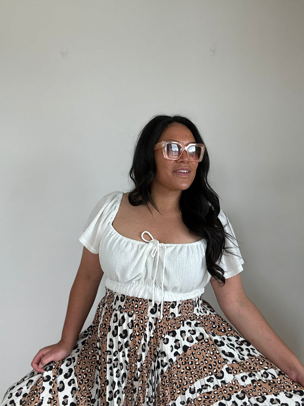 Portmans Animal Print Skirt (Size 16)