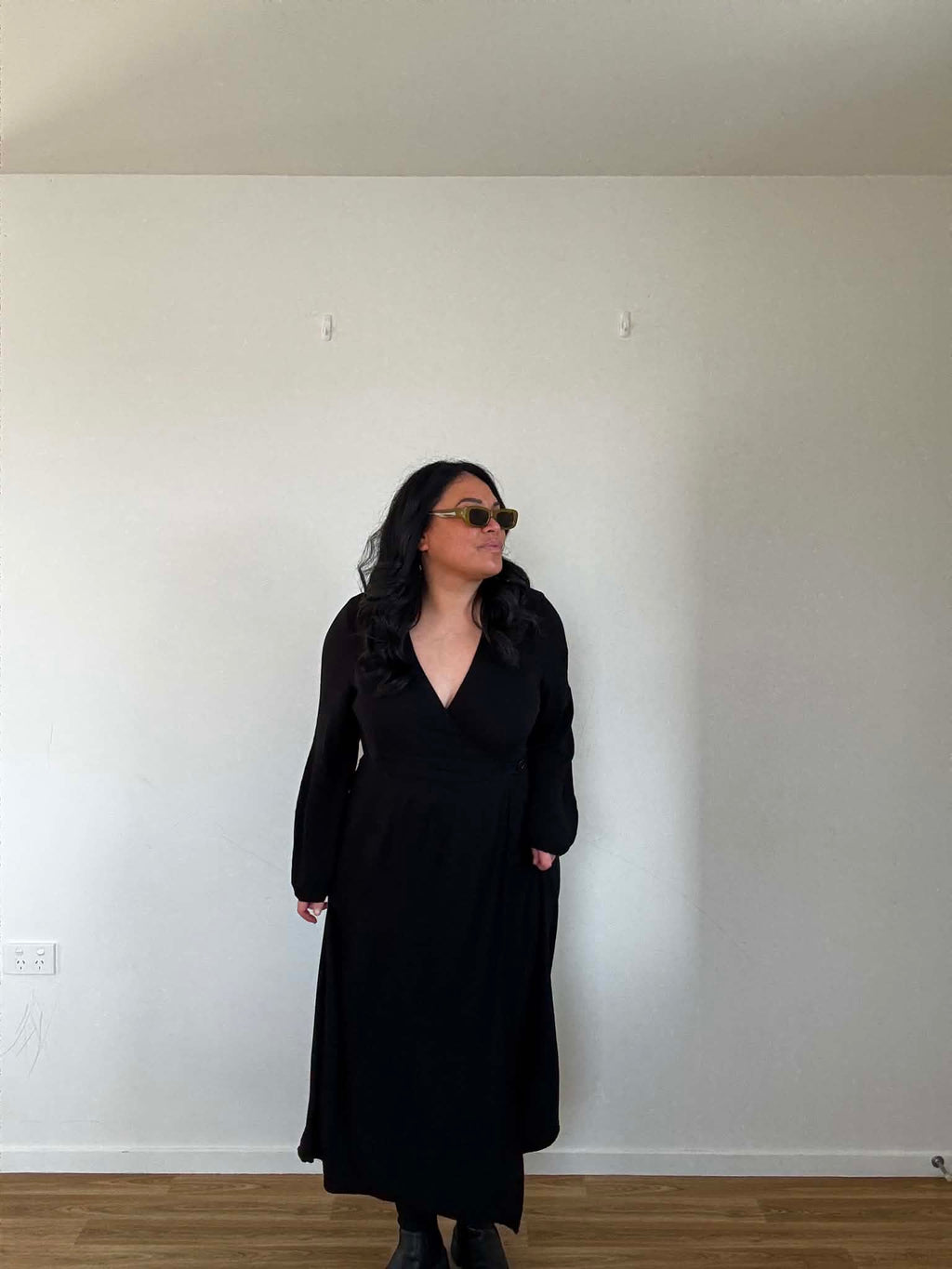 Stella & Gemma Black Wrap Dress (Size 16)