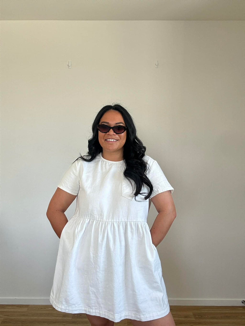 Huffer White Denim Mini (Size 14)