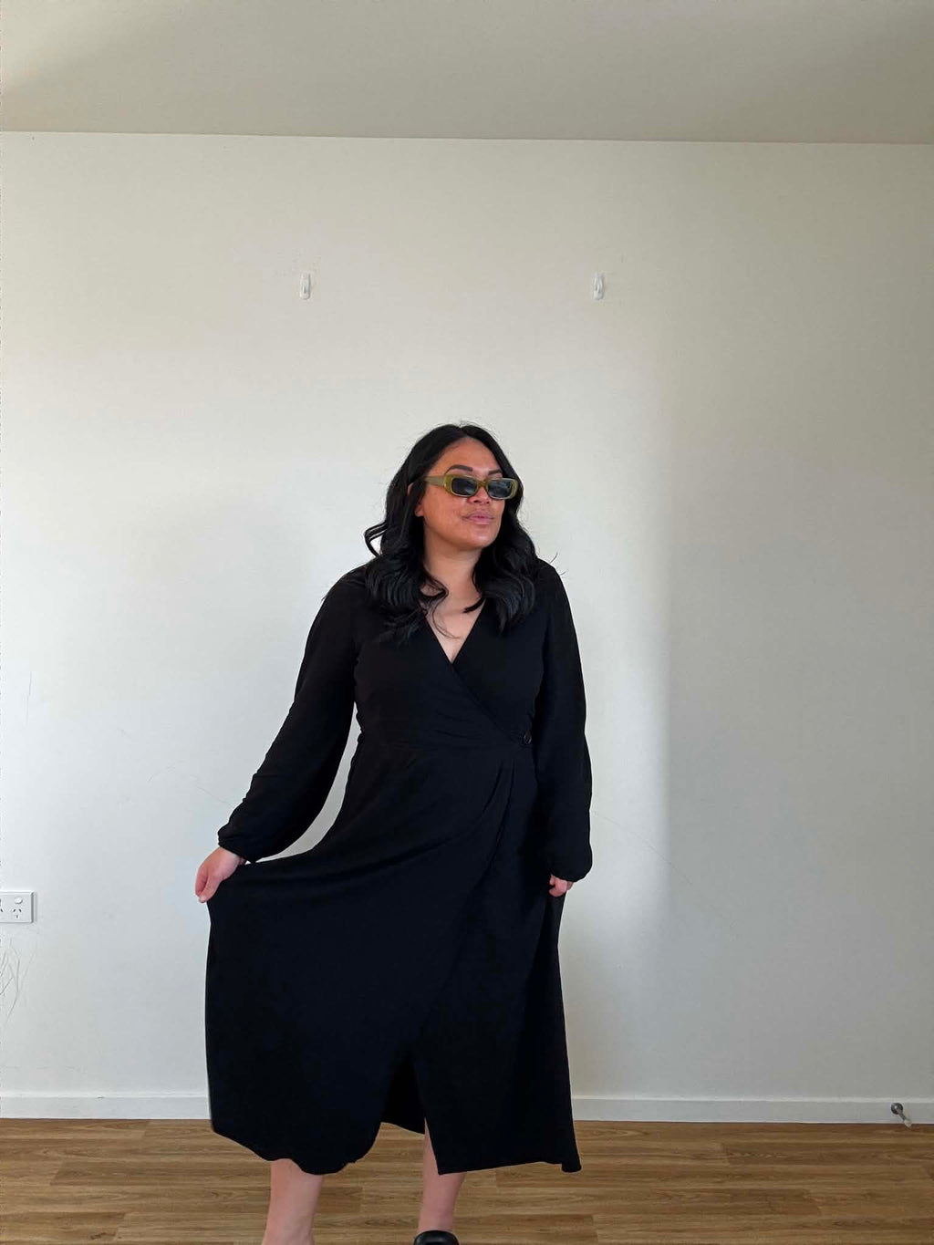 Stella & Gemma Black Wrap Dress (Size 16)