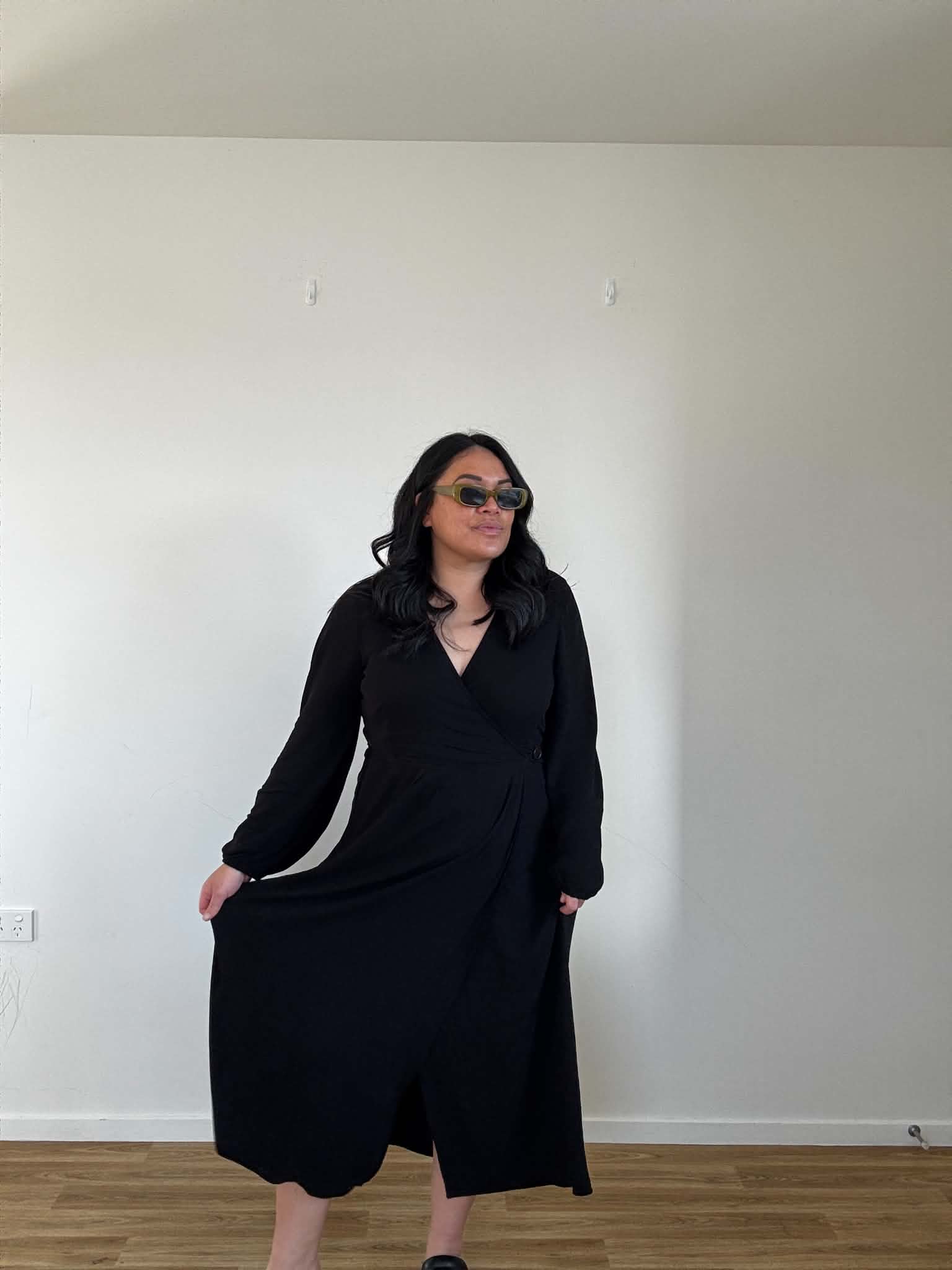 Stella & Gemma Black Wrap Dress (Size 16)
