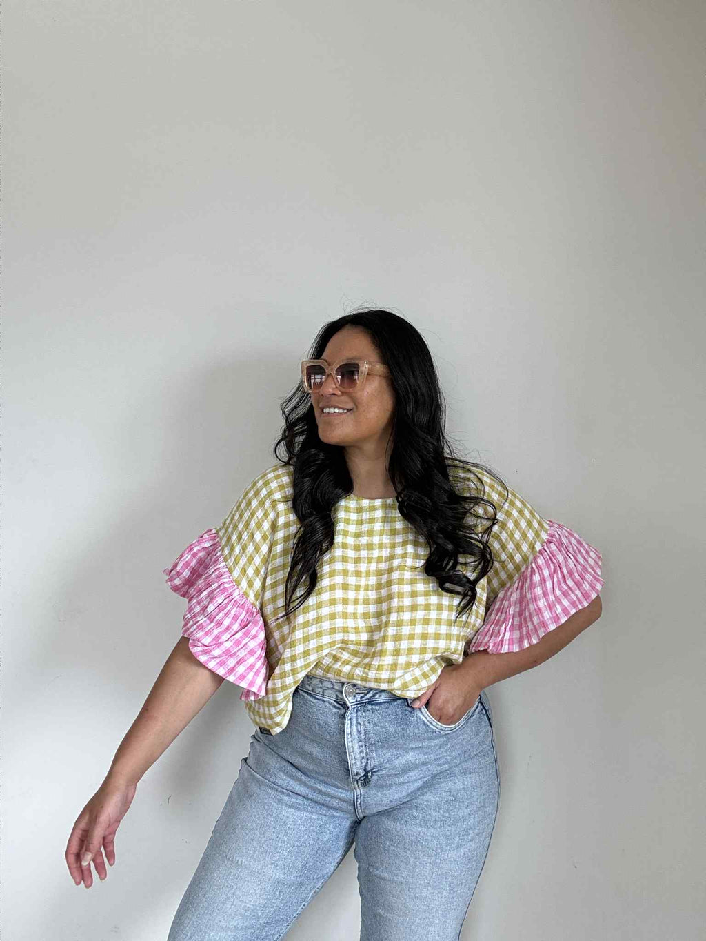 Handmade Gingham Top (Size 16 - 18)