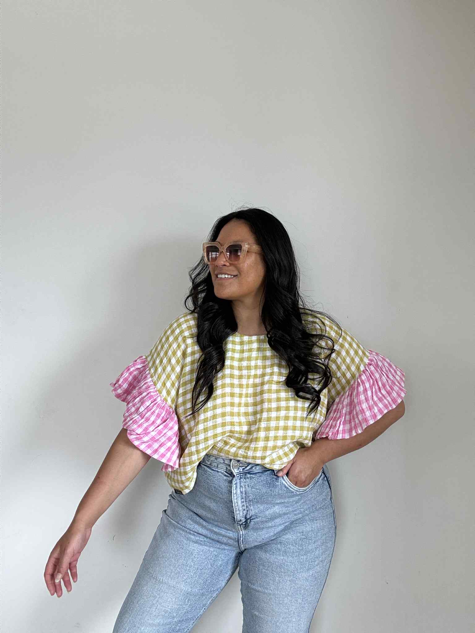 Handmade Gingham Top (Size 16 - 18)