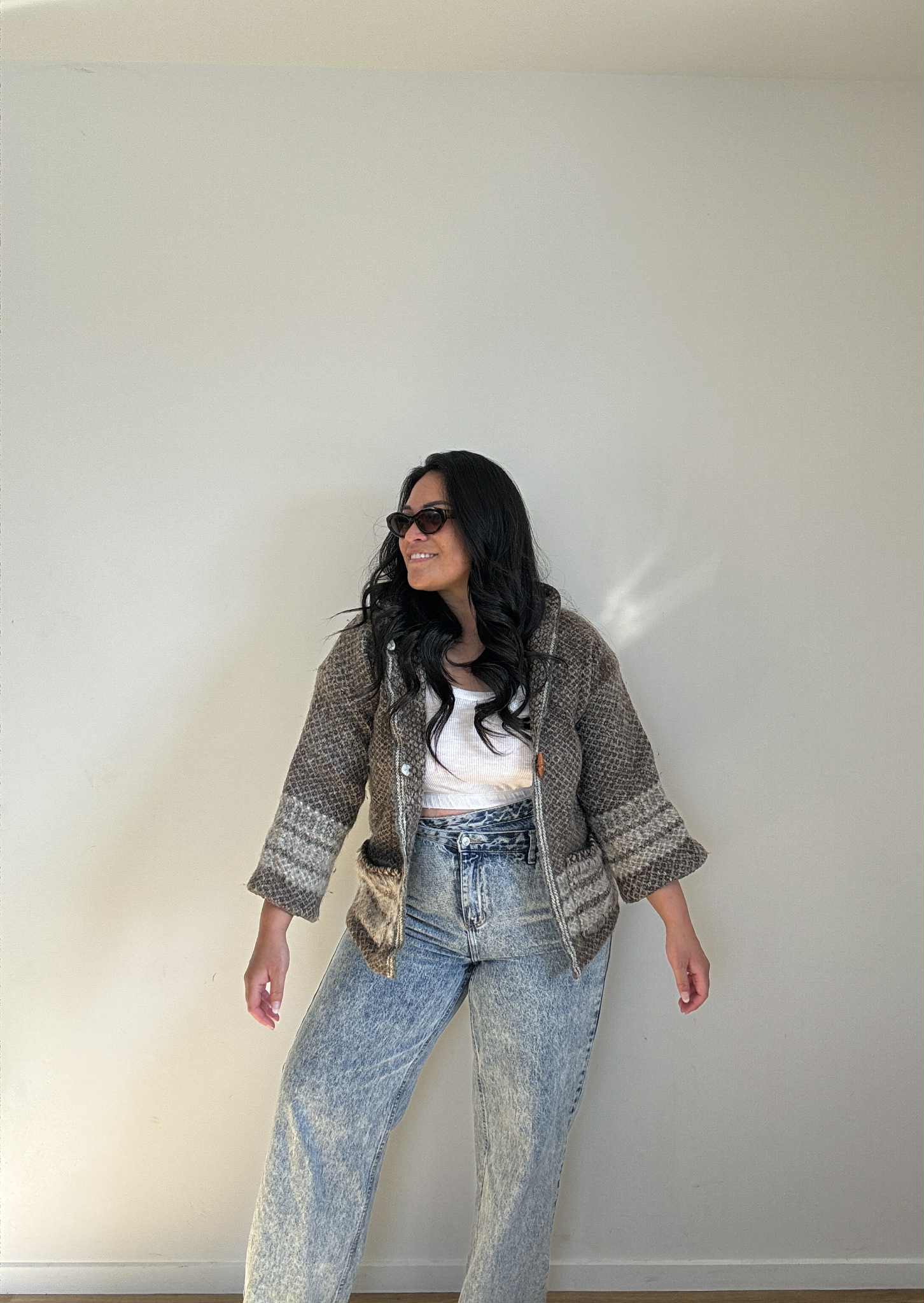 Hand Knitted Cardi (Size 10 - 12)