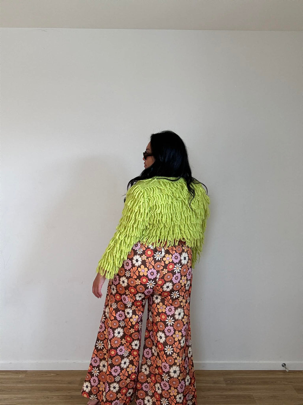 Romwe Floral Bell Bottom Pant (Size 14-16)