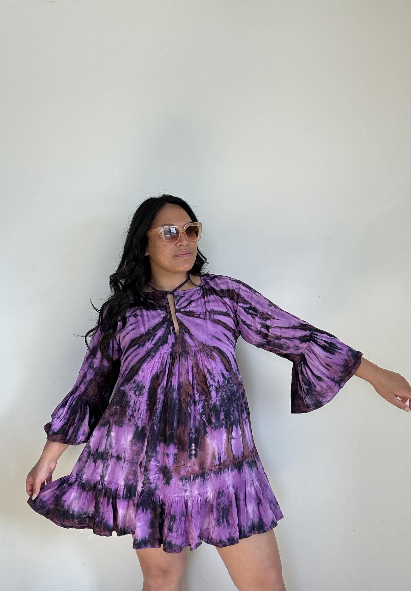 Purple Tye Dye Mini Dress (Size 12 - 14)