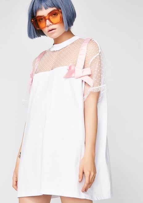 Lazy Oaf Tied Up Bow T-Shirt (Size S/M)