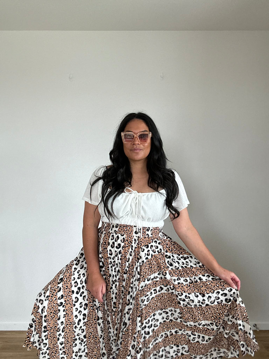 Portmans Animal Print Skirt (Size 16)