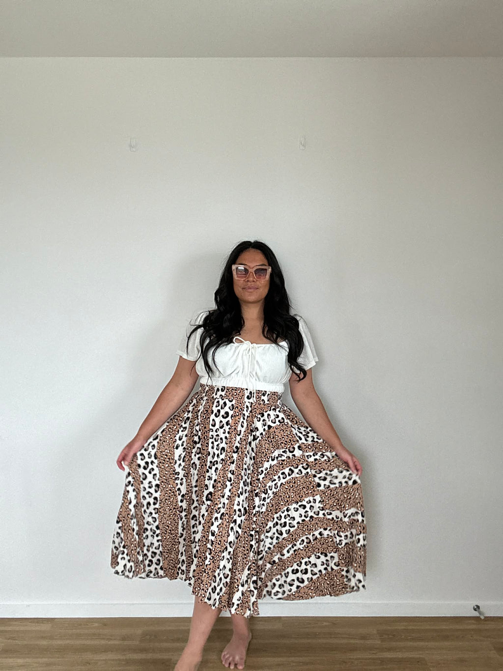 Portmans Animal Print Skirt (Size 16)