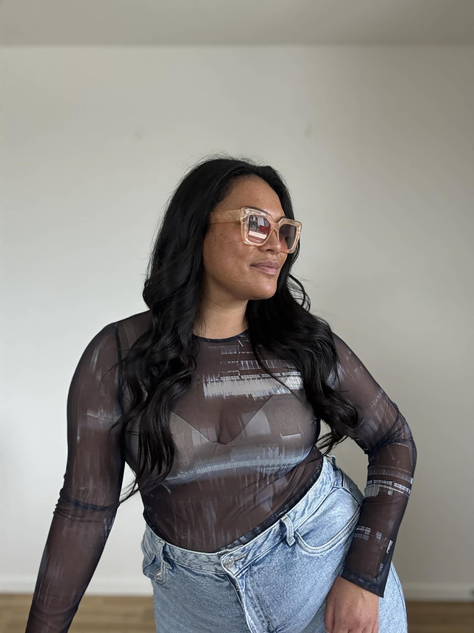 White Fox Mesh Crop (Size 14 - 16)